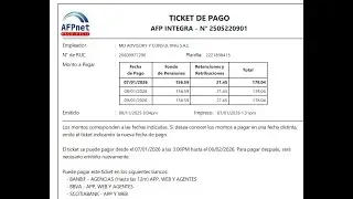 Cómo volver a generar un nuevo ticket de pago AFPnet -  2026 - Paso a paso