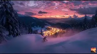 QUIET MOUNTAIN ESCAPE🤍SNOW, SUNSET & SILENCE | DEEP RELAXATION #sunset #naturesounds #relax 