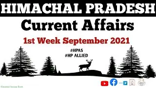 HP Current Affairs 1st Week September 2021@HIMACHALSUCCESSBOOK HPAS |HP Allied | HAS | Weekly