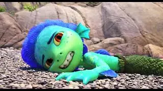 Luca goes to the land for the first time | scene