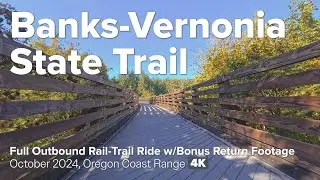 Scenic Fall Bike Ride on Banks-Vernonia Rail Trail in Oregon [in 4K]