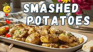 CRISPY Garlic Parmesan Smashed Potatoes Better Than Fries! Easy Side Dish