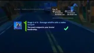 Damage wildlife with a melee weapon - Fortnite Dire Challenge