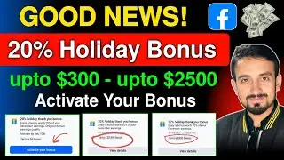 Good News - 20% Holiday Thank You Bonus - Facebook Content Monetization Extra Bonus