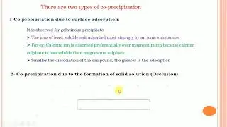 Co-precipitation in Gravimetric Analysis