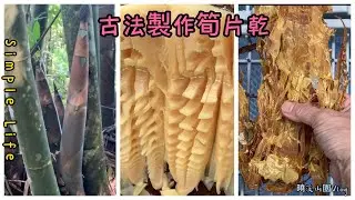 百公分巨筍怎麼吃? !古法筍片乾作起來,特殊筍香,保存起來吃一年....Dried Bamboo Shoots