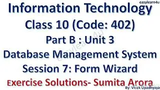 Class 10 | Code 402 | Database Session 7 Exercise Solutions | Fully Solved | Sumita Arora | OOo Base