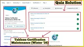 Tableau Certification Maintenance Winter '26 | Salesforce Trailhead | Quiz Solution