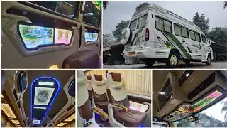 BS6 TRAVELLER INTERIOR GLASS WORK, LUXURY PUSHBACK SEAT WITH FULL WORK FROM JOSH DEZIGNS... video 47
