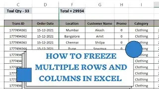 How to Freeze Multiple Rows and Columns in Excel Using Freeze Panes (Lock Rows and Columns in Excel)