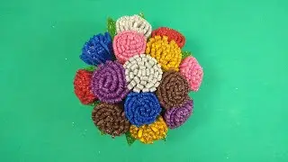DIY | Beautiful Glitter Sheet Flowers Pot |  How to Make A Flower Vase At Home |  Simple Paper Craft