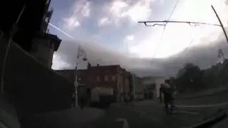 Cyclist nearly fell on Luas tracks