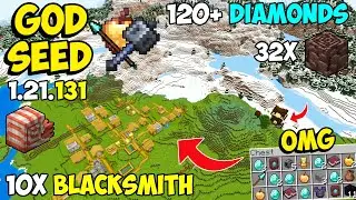 🔥Ultimate [God Seed] For Minecraft 1.21 Bedrock & PE | Five Blacksmith Village Seed Bedrock 1.21.131
