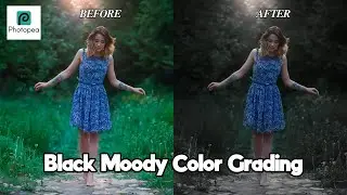 Black Tone  -  Black Moody Color Grading in Photopea - Photopea Tutorial