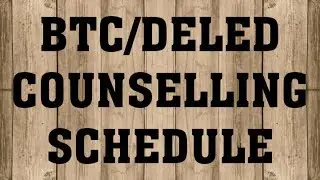 UP DELED 2018 COUNSELLING SCHEDULE