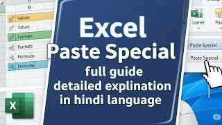 Excel Paste Special 🔥 | All Options Explained in Hindi | Shortcut Keys & Pro Tips