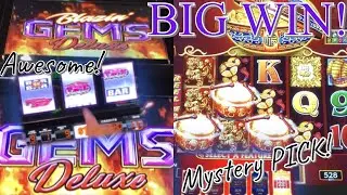 GEMS VS DRUMS! DANCING DRUMS SLOT MACHINE VS BLAZING GEMS DELUXE $9 MAX BET VS $5.28 BIG WIN!! 🤩😱