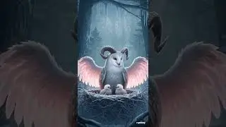 Mythical Guardian Owl with Horns Protecting Chicks in Snowy Forest | Fantasy Creature ASMR