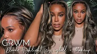 2 IN 1 GRWM | ITS GIVING NATURAL! BLONDE HIGHLIGHT WIG INSTALL + MAKEUP | MEGALOOK | ALWAYSAMEERA