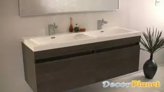 Largo (Gray Oak) Double Sink Bathroom Vanity - Modern Vanities - Masterbath - DecorPlanet.com