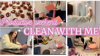PRODUCTIVE WEEKEND CLEAN WITH ME| WORKING MOM WEEKEND CLEANING
