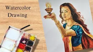 Aishwarya Rai Watercolor Drawing ❤️||Watercolor  Step by step #treanding #drawing #youtube