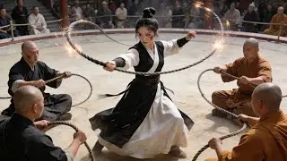 功夫少女独闯法阵，单挑3个高僧，无人能敌！#drama #kungfu #中国电视剧