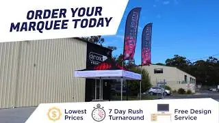 Trade Show Displays: Event Marquee & Feather Flag Setup