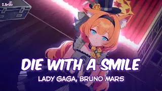Die With A Smile - Lady Gaga, Bruno Mars [ Lyrics ] | Mari (Idol) - Blue Archive Live2D