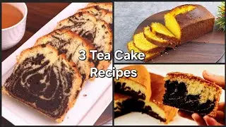 3 Easy Tea Cake Recipe Without Oven | Marble Cake Recipe | Plain Tea Cake Recipe | Zebra Cake Recipe