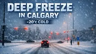 Winter Drive in Calgary ❄️ Heavy Snowfall & -20&deg;C Deep Freeze