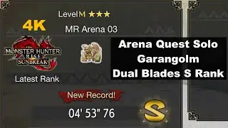 MHR Sunbreak Arena Quest Solo - Garangolm Dual Blades S Rank