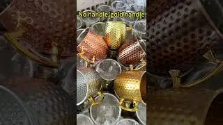 304 Moscow Bamboo Rattan Mule with Handle for Cold Drinks Beer Wine at Celebration Cocktail Cups