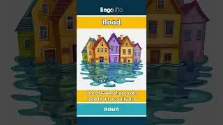 🇬🇧 Flood Meaning : Flash Card : Learn English Vocabulary