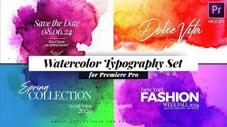 Watercolor Typography Titles Premiere Pro Mogrt Template [ great for elegant fashion titles ]