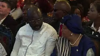 George Weah, Ellen Johnson Sirleaf attend church service
