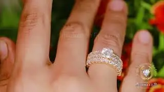 8.58Ctw Solitaire Engagement Ring Set, Wedding Bridal Trio Set,Colorless Moissanite Ring Set
