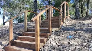 DAĞDA ÇAM (Ahşap ) MERDİVEN yapımı (Bonus ve bölüm 1 )...making PiN StAir vol1