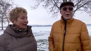 Hungary's Lake Balaton froze almost completely in recent days, 