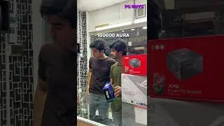 DONT BRING YOUR MINUS AURA FRIEND TO GET PC PARTS 😂😂 #fyp  #viralvideo #aura #gamingpcbuild #shorts