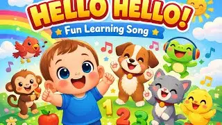 Hello Hello Little World 🌍 | Fun Learning Song for Kids | Colors, Numbers & Actions