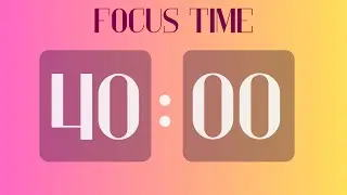 Đồng Hồ Tập Trung 40 Ph&uacute;t 🧡 Focus Timer 🧡 Purple & Yellow Background 🧡 ASMR Tick Tock
