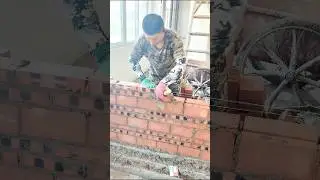 Brick room divider construction process #shorts