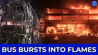 Tyre burst triggers fiery bus&ndash;lorry collision on Nandyal&ndash;Allagadda road
