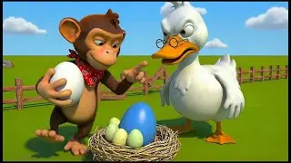 Police Helicopter Chase! Monkey Thief Kidnaps Baby Ducks at Old MacDonald&rsquo;s Farm 🚁🦆