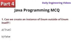 Part-4 Java Programming MCQ | Java mcq questions and answers