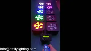 Battery wireless DMX 6pcs 6in1 RGBWAUV led uplight