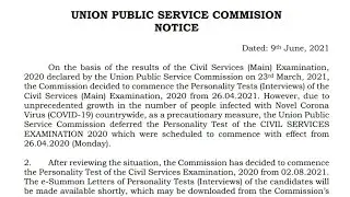 UPSC Civil Services 2020 Interview Schedule OUT upsc Check Roll Number Wise CSE Interview Dates