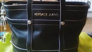 Versace Jeans Black Lilac small tote/crossbody bag