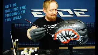 paint a bike helmet with a brush - DIY